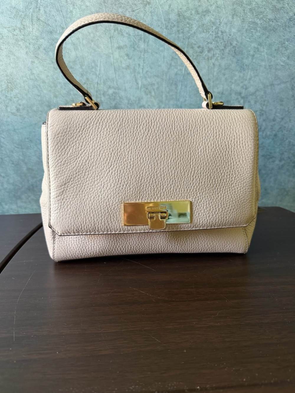 Michael Kors Blush Pink Pebbled Leather Shoulder Bag with Gold Hardware